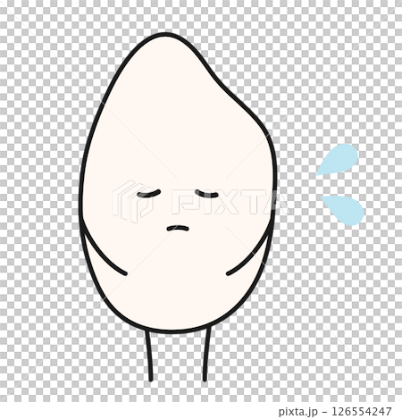 表情悲傷的米飯插圖 126554247