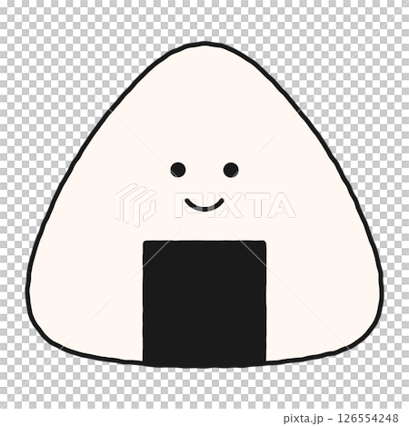 Cute smiling rice ball character illustration 126554248