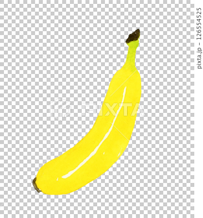 バナナ1本　フルーツの手描き水彩イラスト素材 126554525