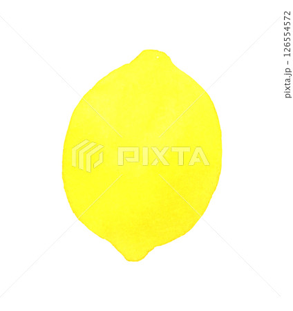 シンプルなレモン1個　フルーツの手描き水彩イラスト素材 126554572