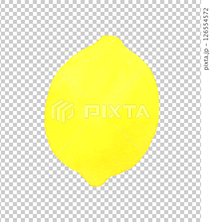 シンプルなレモン1個　フルーツの手描き水彩イラスト素材 126554572