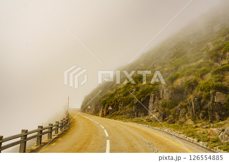 Asphalt road in mountain, Portugal 126554885