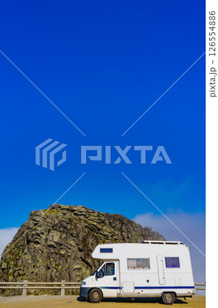 Camper on mountain road, Portugal Camper on mountain road, Portugal 126554886