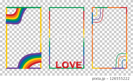 Rainbow and colourful frame for pride month element on social media platform template 126555222