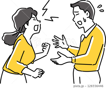 怒る女性と困る男性 126556446
