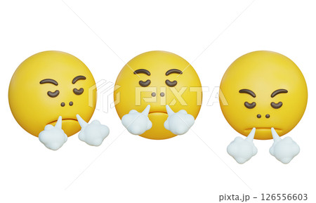 Face with Steam from Nose emoji 3D Icon 126556603