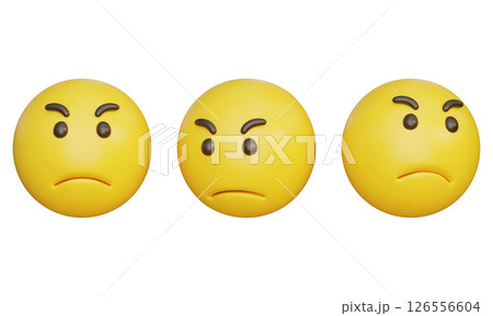 slightly angry expression Emoji 3D Icon 126556604
