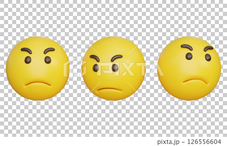 slightly angry expression Emoji 3D Icon 126556604