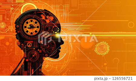 Tech mind concept illustration. 126556721