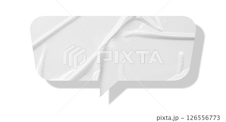 White speech bubble crumpled paper isolated on transparent background 126556773
