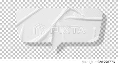 White speech bubble crumpled paper isolated on transparent background 126556773