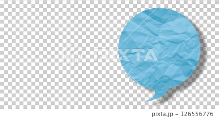 Light blue speech bubble crumpled paper isolated on transparent background Light blue speech bubble crumpled paper isolated on transparent background 126556776
