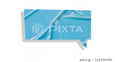 Light blue speech bubble crumpled paper isolated on transparent background 126556786