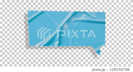 Light blue speech bubble crumpled paper isolated on transparent background 126556786