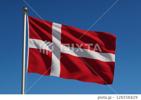 デンマーク王国　国旗 126556829