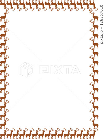 Wild animal frame. Christmas reindeer template for your text. Hand drawn vector illustration Wild animal frame. Christmas reindeer template for your text. Hand drawn vector illustration 126557010