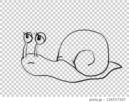 滑稽的蝸牛線描插圖 126557307