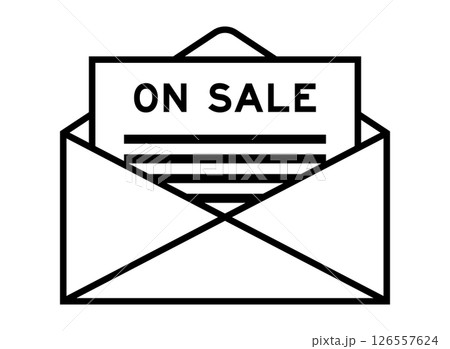 Envelope and letter sign with word on sale as the headline Envelope and letter sign with word on sale as the headline 126557624