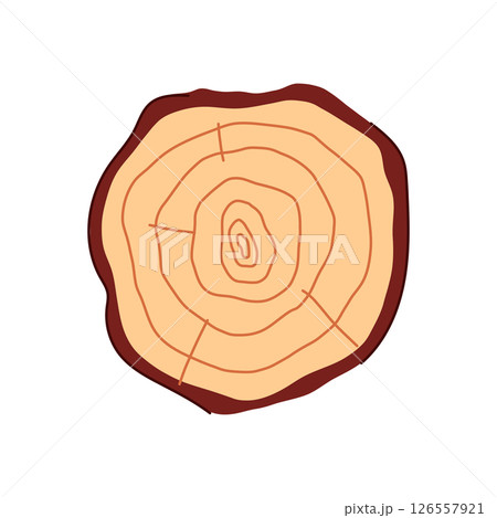 natural wood circle cartoon vector illustration 126557921