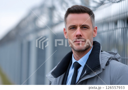 Professional Businessman Near Industrial Site 126557933