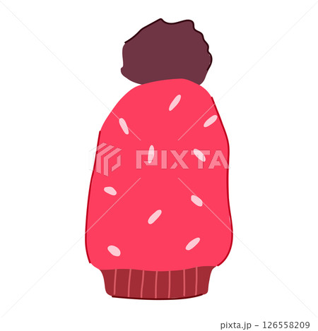 slouchy winter hat knit cartoon vector illustration 126558209