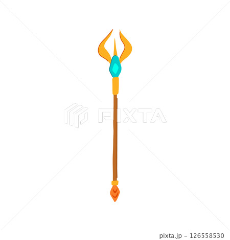 artifact trident magic cartoon vector illustration 126558530