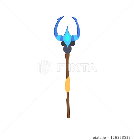spell trident magic cartoon vector illustration 126558532