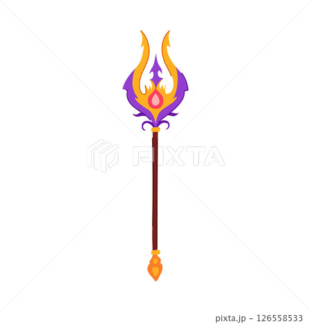 enchantment trident magic cartoon vector illustration 126558533