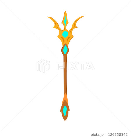 poseidon trident magic cartoon vector illustration 126558542