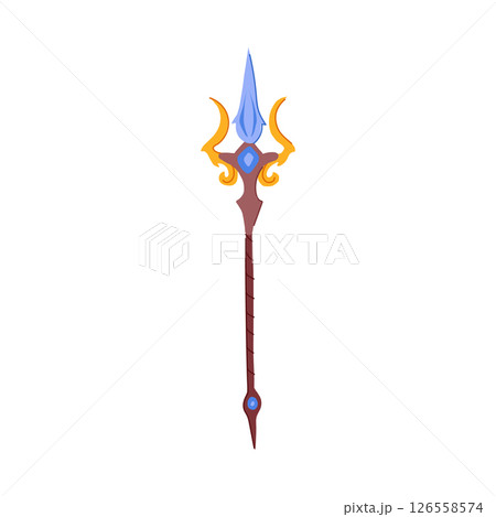 mythology trident magic cartoon vector illustration 126558574