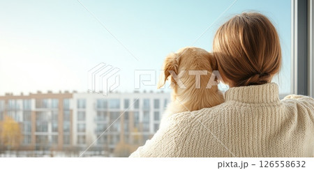 Loving Moment Between Woman and Dog 126558632