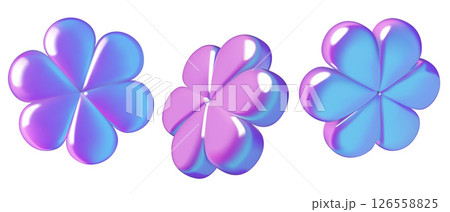 3d holographic flower abstract shapes flying summer design elements 3d holographic flower abstract shapes flying summer design elements 126558825