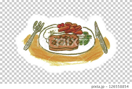 水彩畫的牛排插圖 水彩畫的牛排插圖 126558854