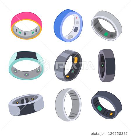 smart ring set cartoon vector illustration 126558885