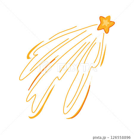 nebula shooting star space cartoon vector illustration 126558896