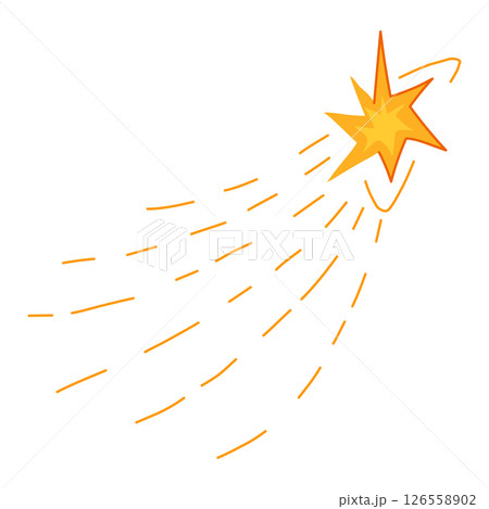 galaxy shooting star space cartoon vector illustration 126558902