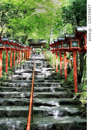 京都・鴨川の水源『貴船川』沿いに建つ… 縁結びの神水【貴船神社】 126558927