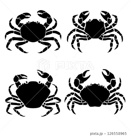 Illustration of crab. Monocrom crab. Seafood. For poster, emblem, menu. Illustration of crab. Monocrom crab. Seafood. For poster, emblem, menu. 126558965