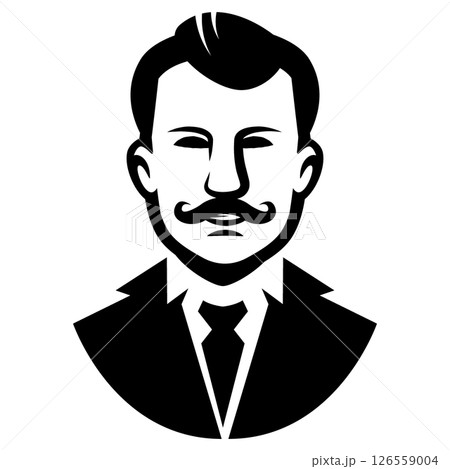 Engraving style gentleman illustration. Design element for logo, label, sign, emblem. Vector illustration Engraving style gentleman illustration. Design element for logo, label, sign, emblem. Vector illustration 126559004