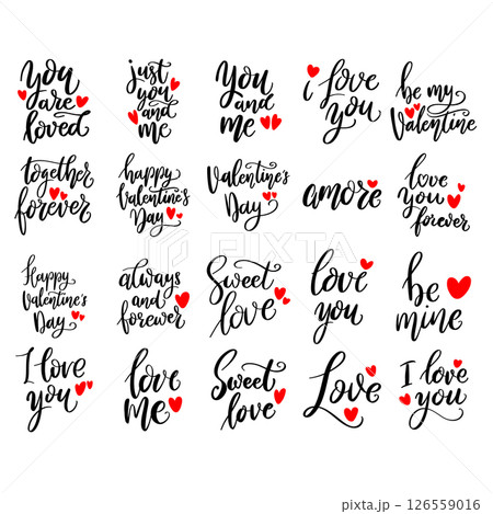 Set of love phrases, Valentines, Valentine Quote 126559016