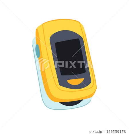 portable oxygen fingertip monitor cartoon vector illustration 126559178