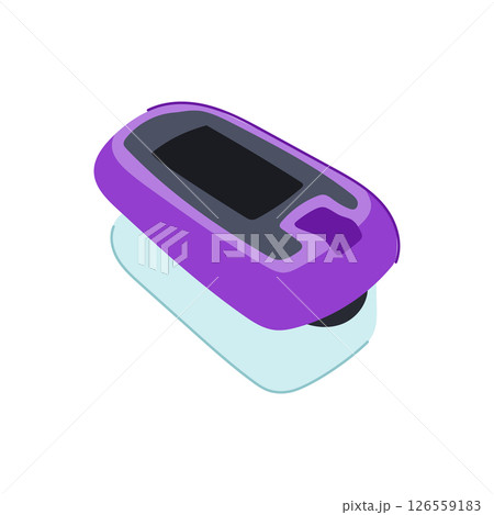 saturation oxygen fingertip monitor cartoon vector illustration 126559183