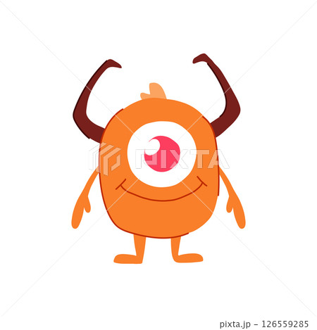 chimera monster with horns cartoon vector illustration 126559285