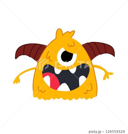 beast monster with horns cartoon vector illustration 126559329