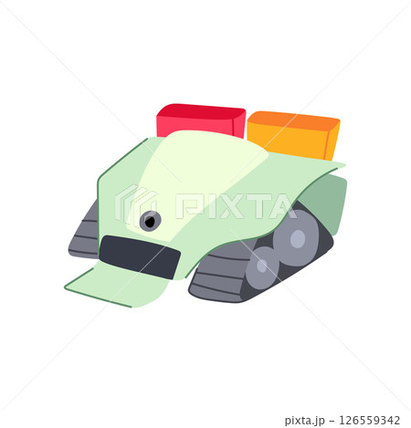 environment mini robot sorting trash cartoon vector illustration 126559342