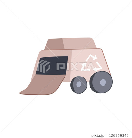 waste mini robot sorting trash cartoon vector illustration 126559343