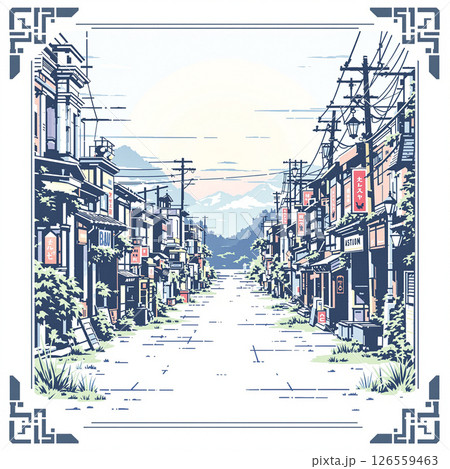 水彩で描いた街並み 126559463