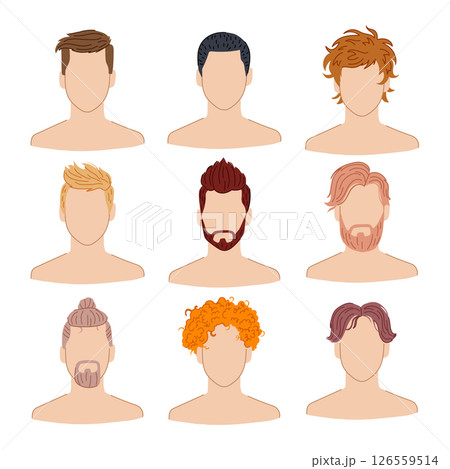 hairstyles for men set cartoon vector illustration 126559514