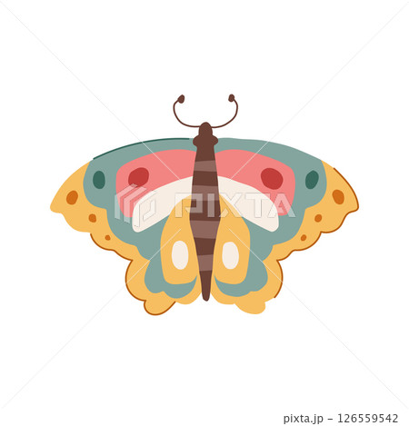flight groovy butterfly cartoon vector illustration 126559542