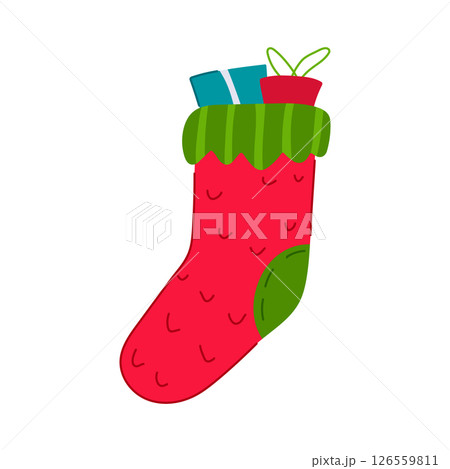 holiday christmas sock cartoon vector illustration holiday christmas sock cartoon vector illustration 126559811